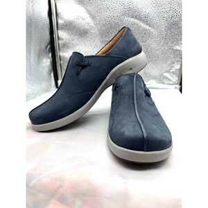 Clarks Unstructured Un Loop Shoes Womens 11 Blue Nubuck Slip‎ On Leather Comfort
